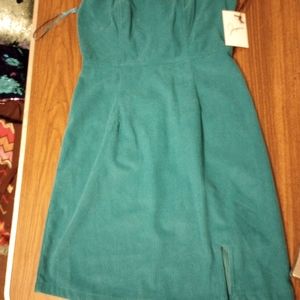 Cute teal corduroy shift dress